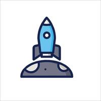 A rocket ship icon on a white background vector