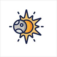 The sun and moon are shown in a line icon vector