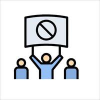 A group of people holding up a sign with a no sign vector