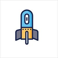 A rocket ship icon on a white background vector