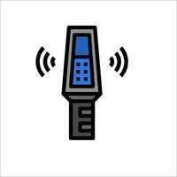 A cell phone with a microphone icon on a white background vector