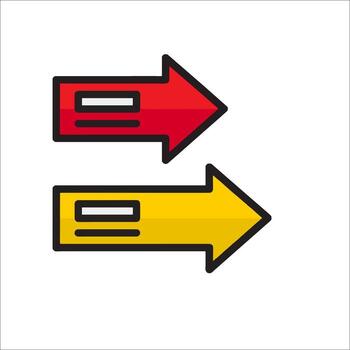 Two arrows pointing in opposite directions on a white background vector