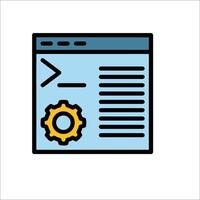 A web page with a gear wheel and a text box vector