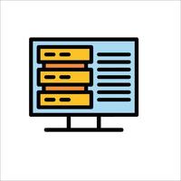 A computer monitor with a rack of storage vector