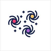 A logo with three colorful swirls vector