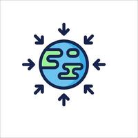 Earth globe icon illustration vector