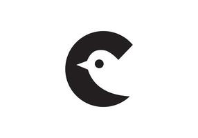 letter C and sparrow birds design vector