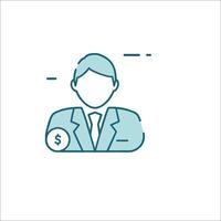 A man in a suit holding a dollar sign vector