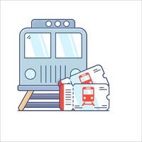 A train and ticket are next to each other vector