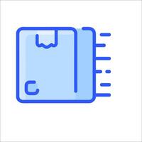 A blue icon of a wallet with a line vector