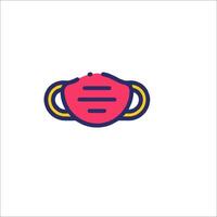 A pink and yellow mask icon on a white background vector
