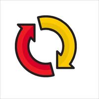 A red and yellow arrow pointing in the same direction vector