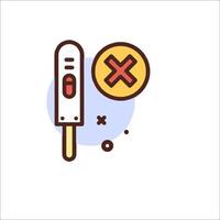 A thermometer and a cross symbol vector