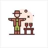 Wine harvest icon illustration vector