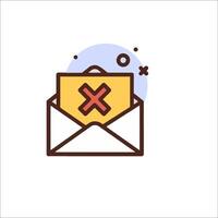 An email envelope with an x mark on it vector