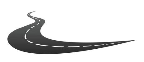 Symbol of a stylized long road. vector