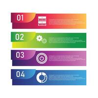 Business Infographic Element design with 4 options can be used for workflow layout, diagram, annual report. vector