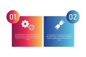 Business Infographic Element design with Unique 2 options can be used for workflow layout, diagram, annual report. vector