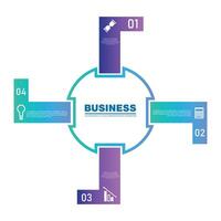 Business infographic design diagram with 4 options can be used for workflow layout, diagram, annual report. vector