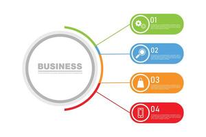Infographic circle. Process chart. diagram with 4 options. Can be used for graph, presentation, report, step options, web design. vector