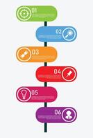 Infographic Business template with 6 steps, options, parts. Can be used for diagram, chart, web design illustration. vector