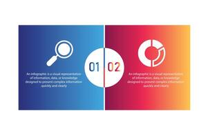 Simple Business Infographic Element design with Unique 2 options can be used for workflow layout, diagram, annual report. vector