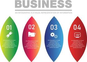 Modern Style 4 Step Business Infographic Element design can be used for workflow layout, diagram, annual report. vector
