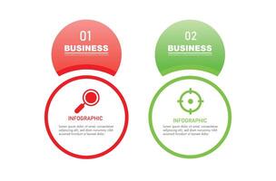 Business infographic design circle with 2 options can be used for workflow layout, diagram, annual report. vector