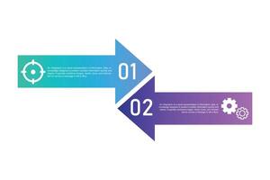 infographic template in the form of an arrow pointing down. Business concept with 2 steps, options, parts. Can be used for diagram, chart, web design illustration vector