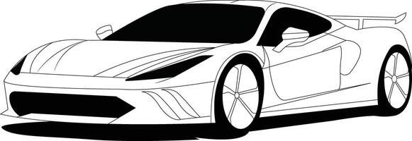 High speed vehicle dynamics intricate adult coloring book design conceptual car wheel illustration with black contour lines on a white background vector