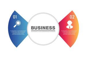 Business Infographic Element Butterfly Style with 2 options can be used for workflow layout, diagram, annual report. vector