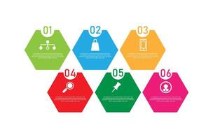 Simple 6 Step Business Infographic Element design can be used for workflow layout, annual report. vector