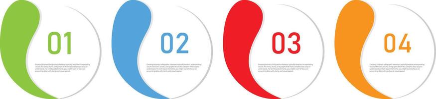 Infographic colored horizontal numbered for four position can be used for workflow, banner, diagram, web design, area chart. vector
