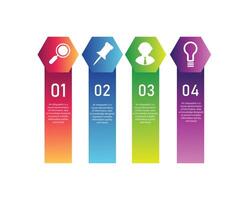 Simple 4 Step Business Infographic Element design can be used for workflow layout, diagram, annual report. vector