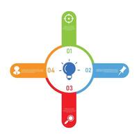 Four Topics Converging Merging Infographic Concept Illustration vector