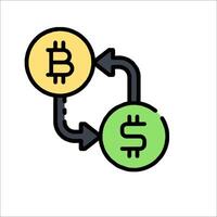 Bitcoin exchange icon illustration vector