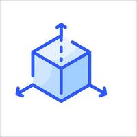 A cube with arrows pointing to it vector