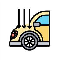 A car with a broken windshield and a broken window vector
