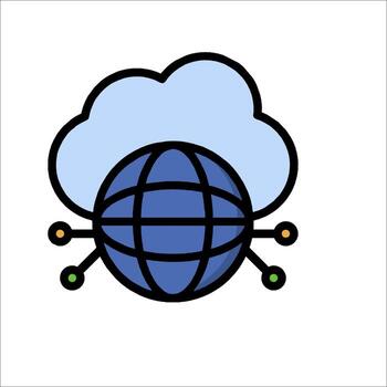 A cloud with a globe and a network vector