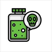 A green bottle with a skull and a speech bubble vector