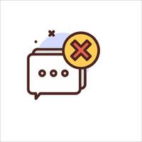 A message bubble with an x and a cross vector