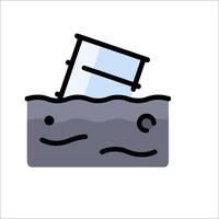 A cartoon of a box floating in water vector