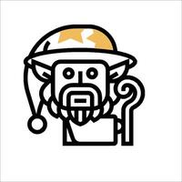 A cartoon man with a hat and beard vector