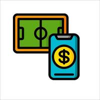 A soccer ball and a wallet with a dollar sign vector