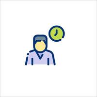 A person with a clock icon on a white background vector