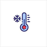 A thermometer with snowflakes on it vector