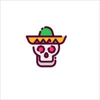 A skull with a sombrero on it vector