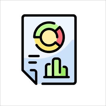 A document with a chart on it vector