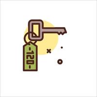 A key with a price tag on it vector