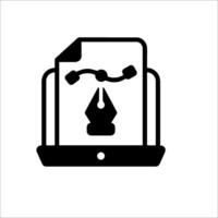 A tablet with a pen and paper icon vector